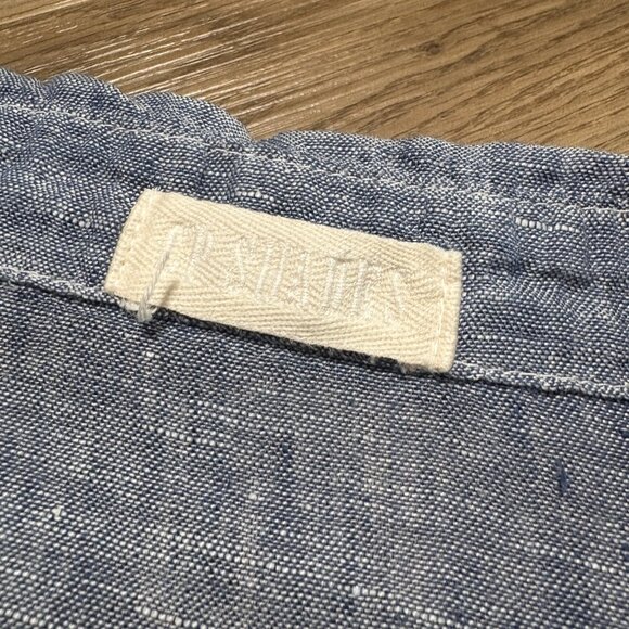 CP Shades Romy Linen Shirt S small chambray blue denim long sleeve button up - Picture 5 of 9